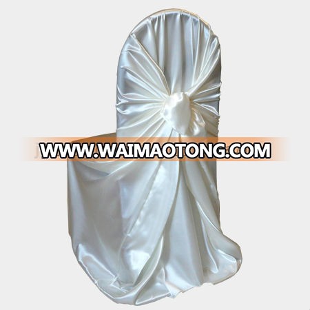 satin universal polyester banquet damask jacquard plain dyed cheap wholesale wedding chair cover/Satin Chair Cover